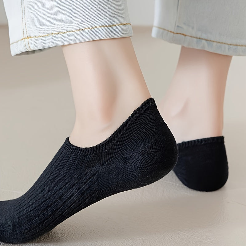 Мужские носки без пятен 5 пар дышащие антибактериальные впитывающие пот однотонные с полосками