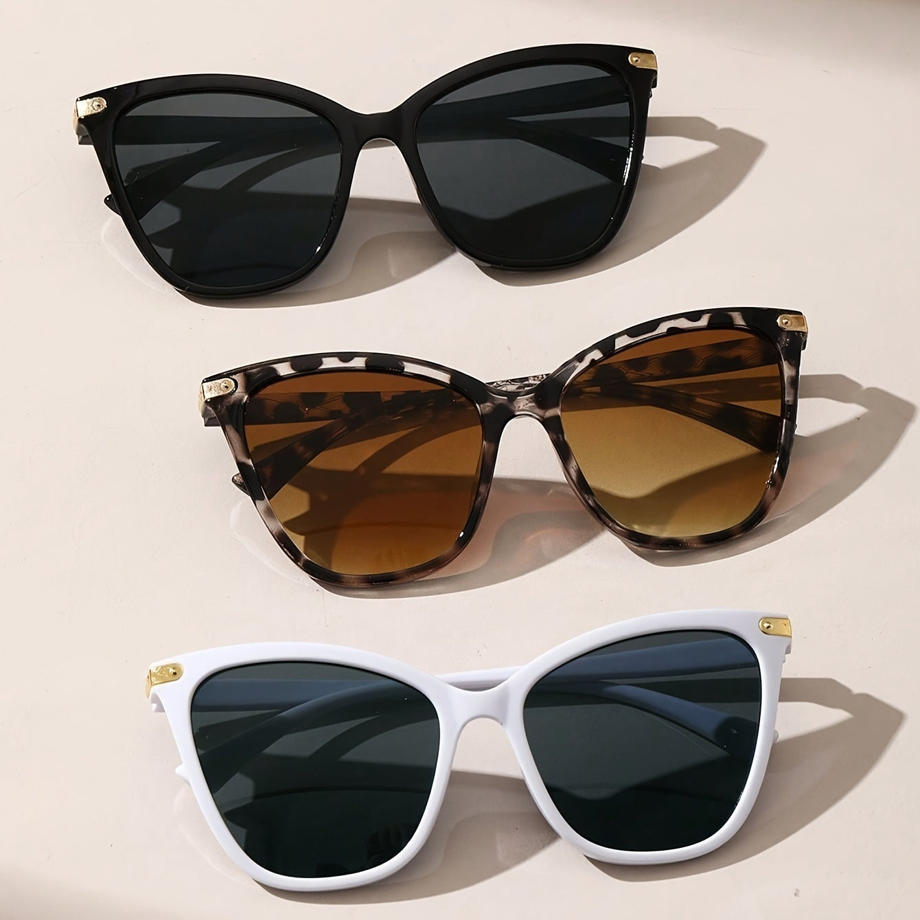 Women’s Boho Cat Eye Glasses 3-Pack Polycarbonate Frames Anti-Reflective Lenses