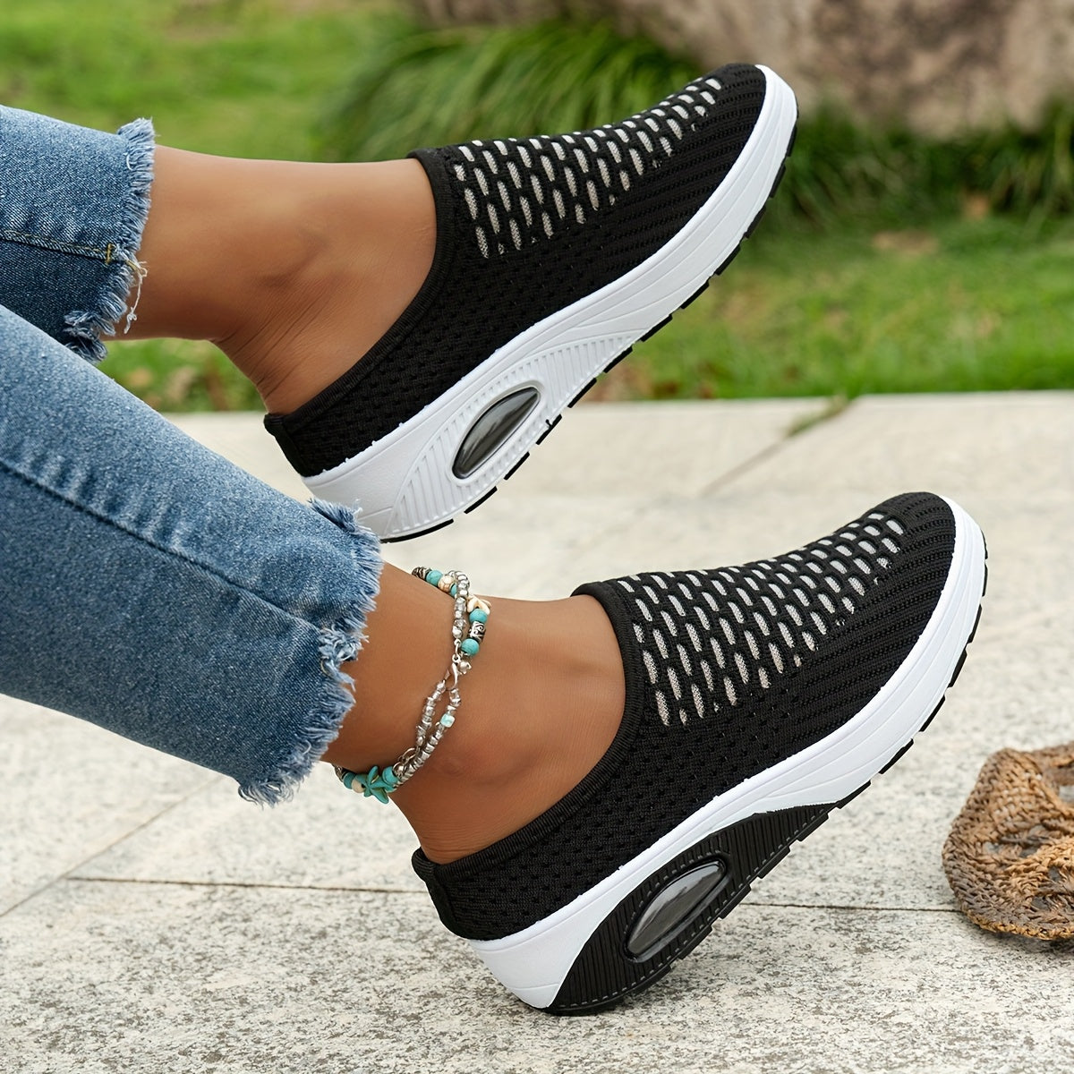 Women's Breathable Mesh Mules Lightweight Non-Slip Summer Shoes White