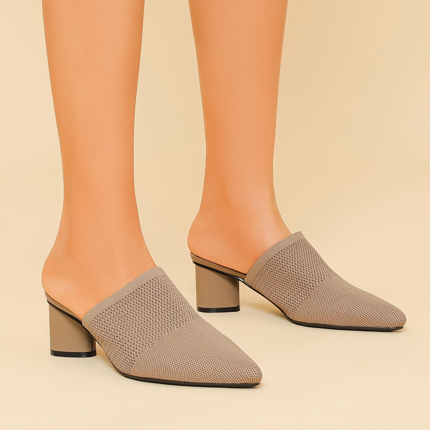 Women's Fabric Pointed Toe High Heels Casual Shoes Large Sizes