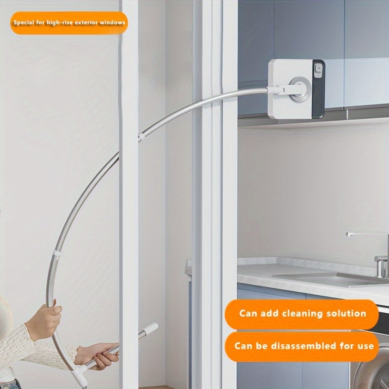 "Baland Qavatli Deraza Tozalash To'plami - Noxush Po'lat va Plastik, Ichki va Tashqi Uyda Mukammal Toza Shisha Uchun Moslashuvchan 2-in-1 Dizayn - Yashash Xonasi, Hammom va Tashqi Joylar Uchun Zarur Tozalash Ta'minotlari"