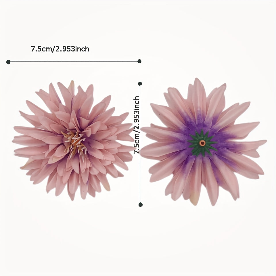 Artificial Flowers Crab Claw Chrysanthemum Simulation Flowers 7.5cm for DIY Crafts Weddings and Decorations