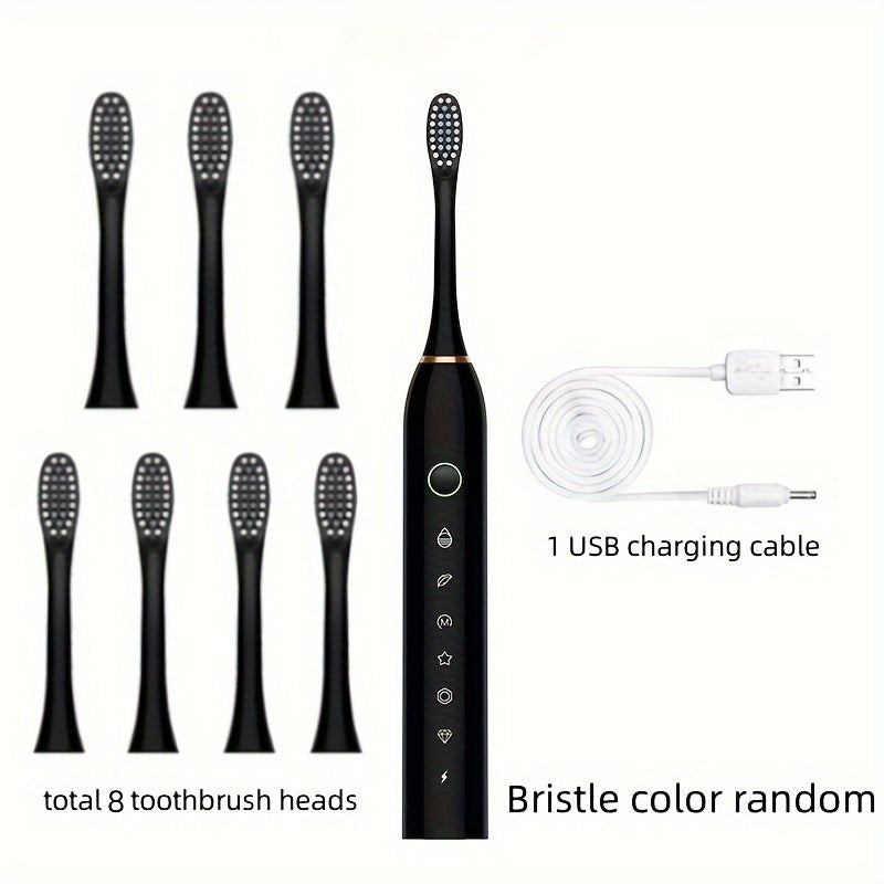 Cepillo de dientes eléctrico recargable con 4 cabezales de cepillo para blanqueamiento y cuidado bucal