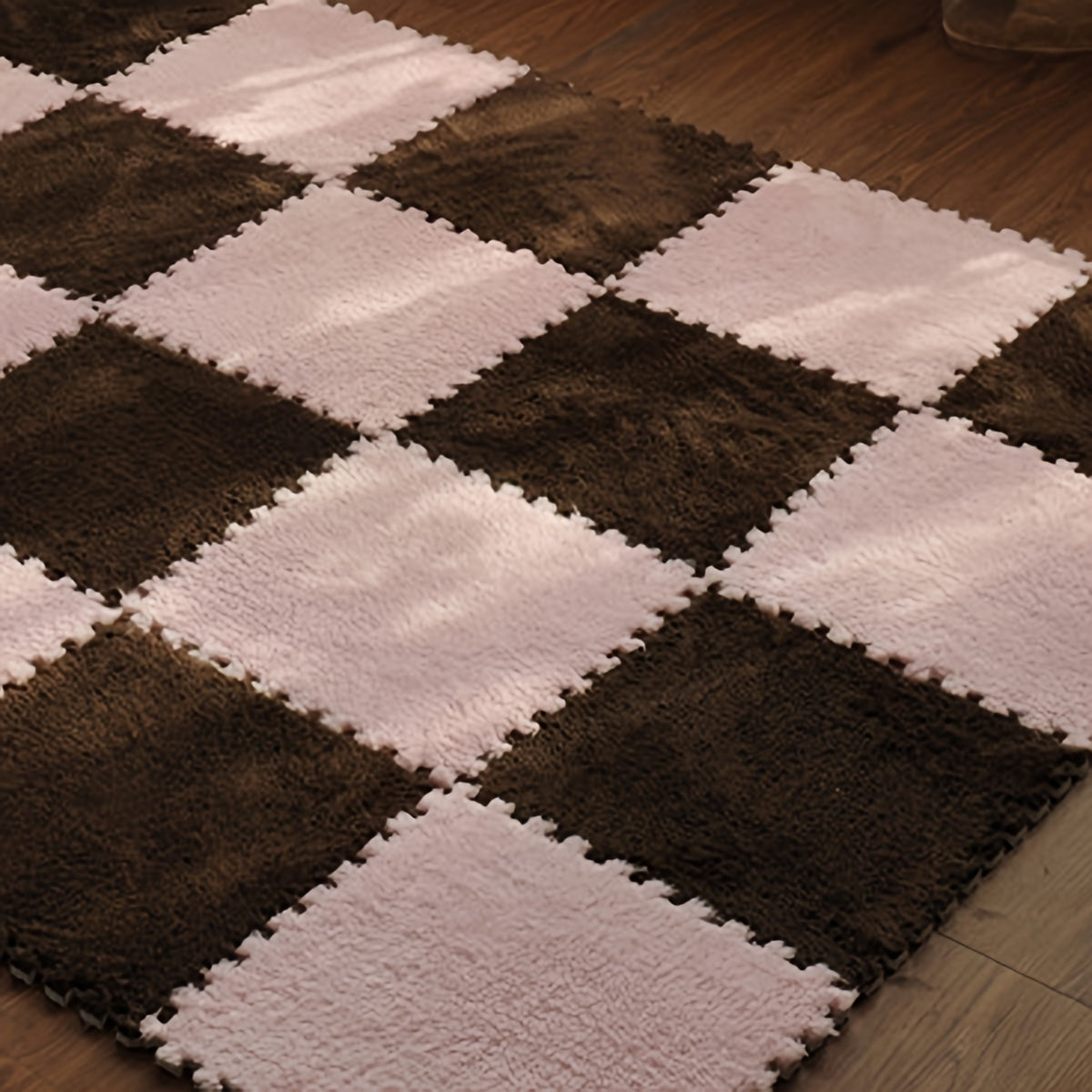 Luxurious Plush Patchwork Carpet Mat for Living Room and Bedroom, Easy to Clean