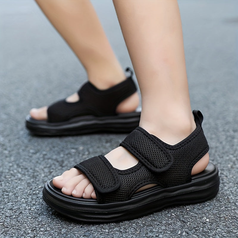 Boys Breathable Mesh Sandals with Non-Slip EVA Sole and Hook and Loop Closure