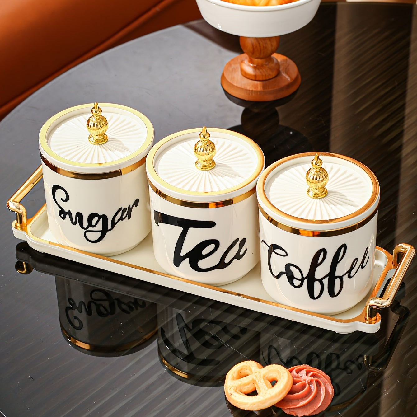 Nordic-Inspired Serving Tray Set with Candy Jar for Dried Fruits and Breakfast