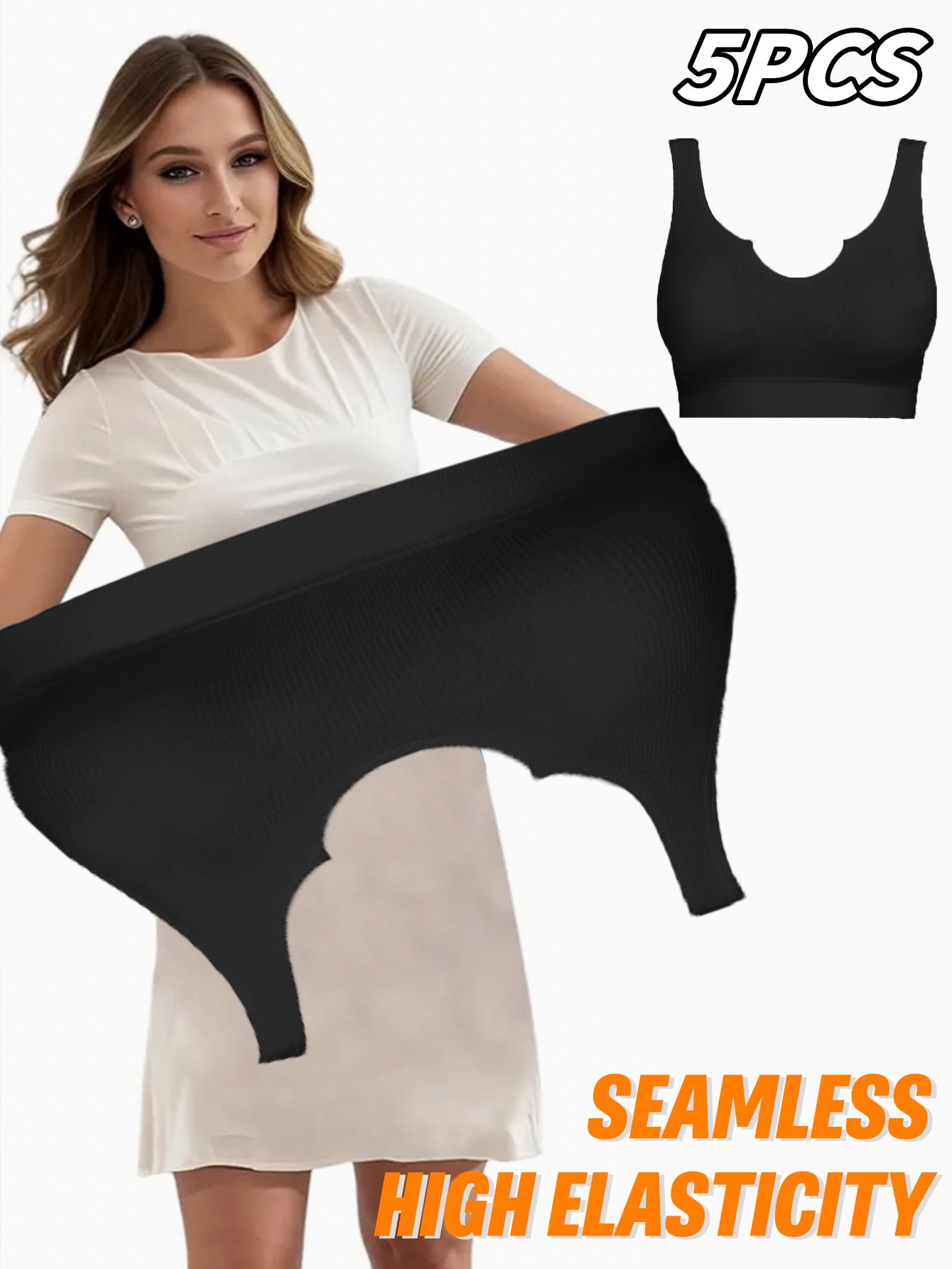 Women Seamless High Elasticity Sports Bra Set Breathable Adjustable Straps