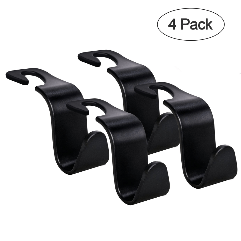 Car Seat Headrest Hook 4 Pack Universal Vehicle Car Hanger Storage Organizer Pink Black