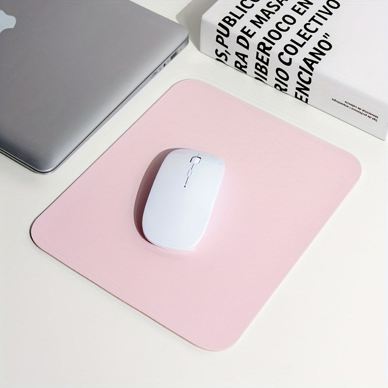 Faux Leather Mouse Pad Waterproof Scratch-Resistant 18x20cm for Office Gaming