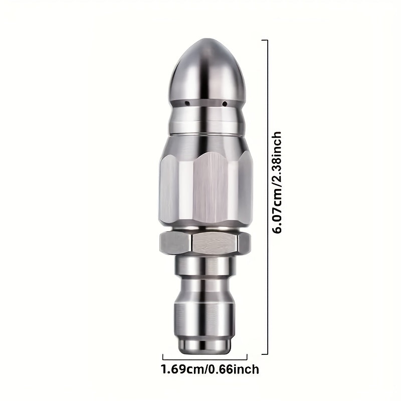 Set of 2 Stainless Steel Drainage Nozzles with Porous Design and 1/4 Inch Quick Plugs