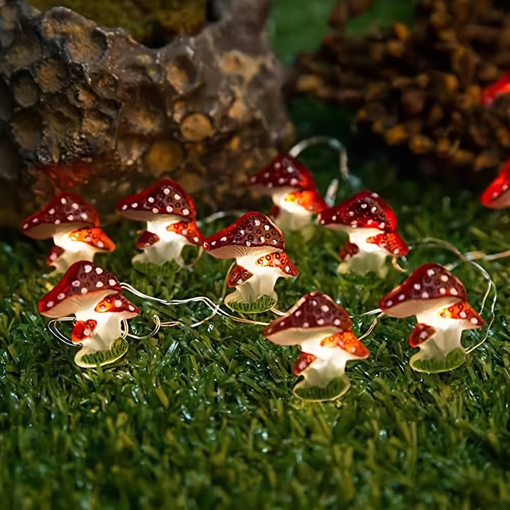 Battery-Powered Mushroom Copper Wire Light for Easter Holiday Decorations in Restaurants