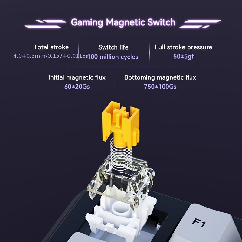 AK820 MAX - bu magnit kalitga ega, Type-C simli ulanishi va qiziqarli RGB yoritish effektlari bilan yangilangan mexanik klaviatura bo'lib, o'yinlar, e-sport va ofis ishlari uchun mos keladi.