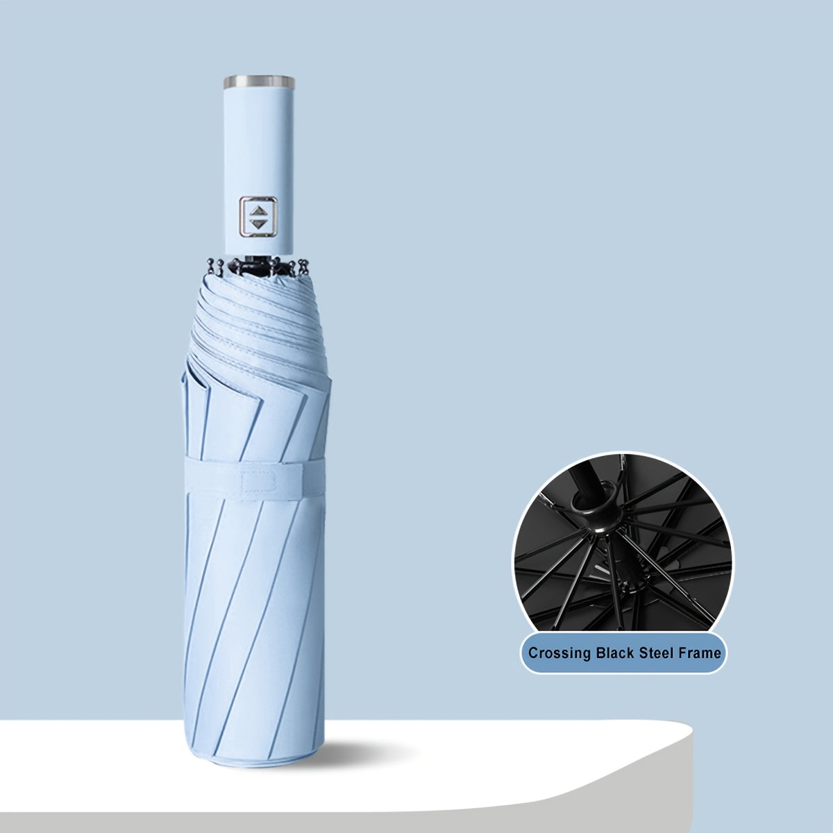 Avtomatik yig'iladigan soyabon, shamolga chidamli, UV himoyali, 10 tishli temir ramka, portativ sayohat uchun shiypon