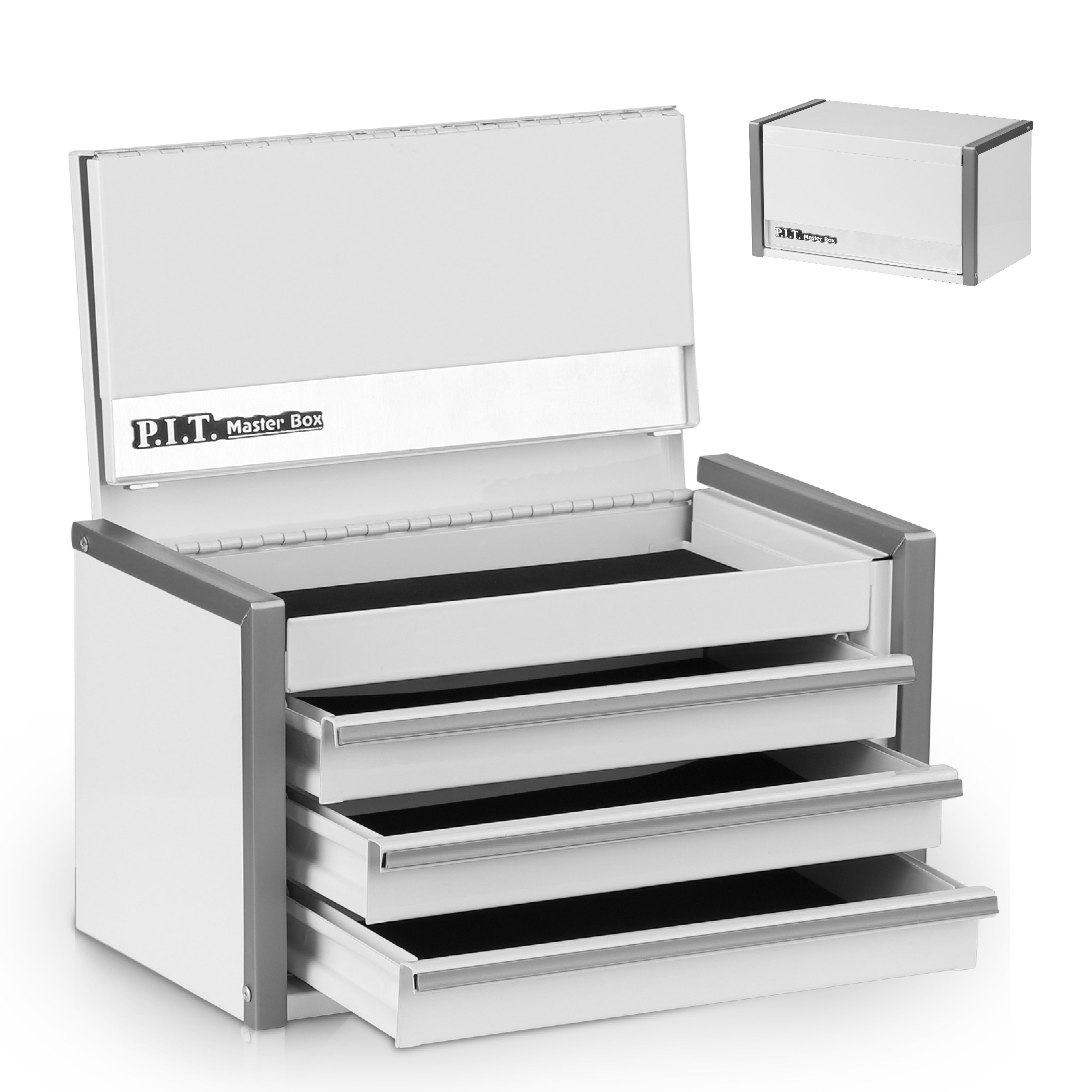 Mini Steel Tool Box with 3 Drawers, Magnetic Lock, Portable Organizer