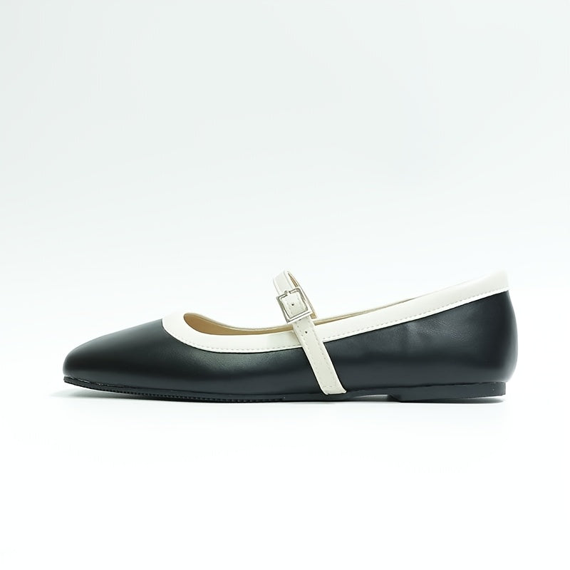 Women's Mary Jane Flats Synthetic Upper Square Toe All-Season