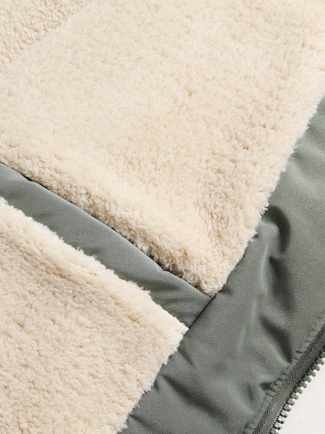 Men's Fleece Jacket Solid Band Collar Plus Size Casual Winter Warm Outerwear