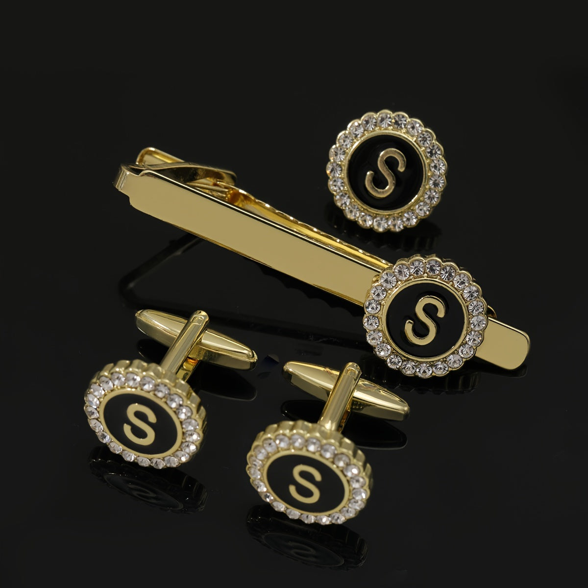 Men's All-Inclusive Accessory Set with Tie Clips Cufflinks Brooches Limited Edition
