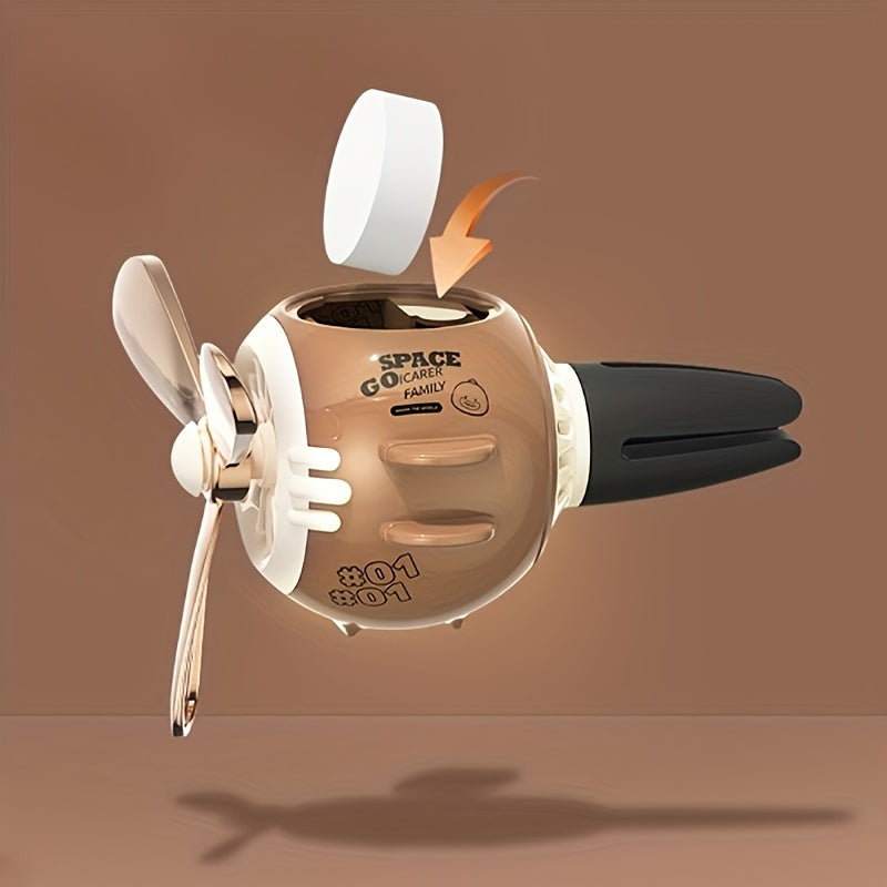 Cute Cartoon Duck Car Air Freshener Rotating Propeller Vent Fan Decoration