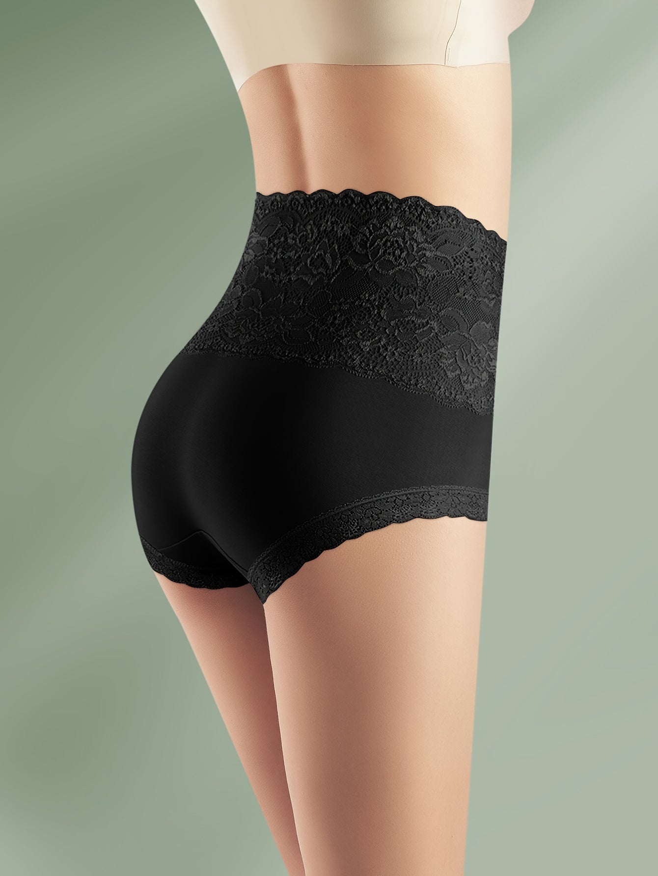 Women's Floral Print High Waist Seamless Briefs 4-Pack Cotton Spandex