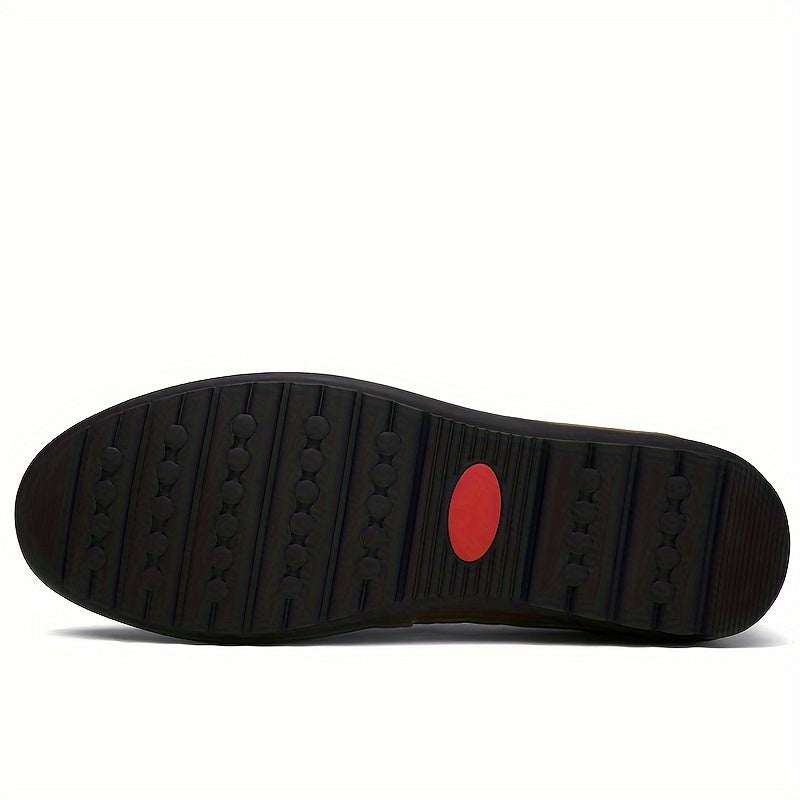 Men's Split Cow Leather Loafer Shoes with Rubber Sole for Office Casual Wear