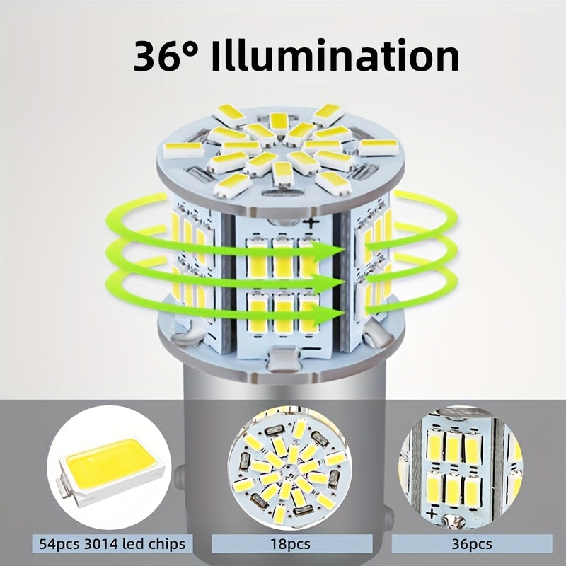 2PCS White LED Brake Light Bulb 1157 BAY15D for Car Tail Backup Parking