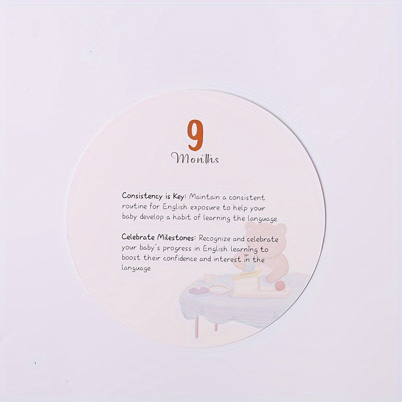 Set de 13 tarjetas de hitos para bebés para fotos mensuales y seguimiento del crecimiento con diseño adorable de oso