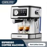 Programmable Espresso Machine with 20 Bar Pump LCD Touchscreen Stainless Steel Milk Frother 1.5L Water Tank