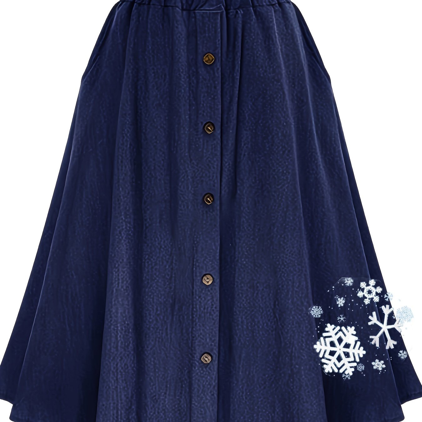 Plus Size Women's High-Waisted Floral A-Line Midi Skirt