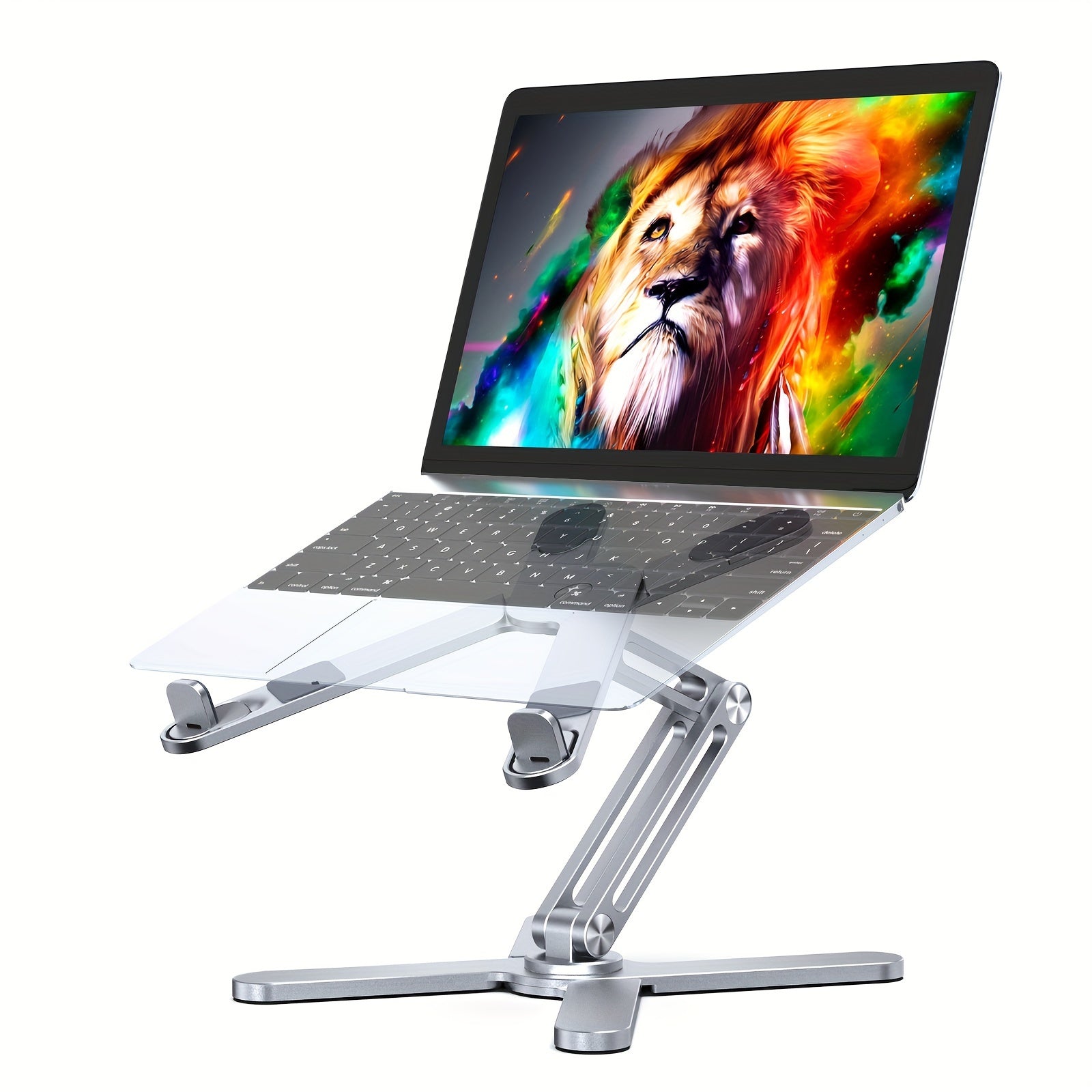 Aluminum Laptop Stand with 360° Rotation Foldable Heat Dissipation for Portable Use