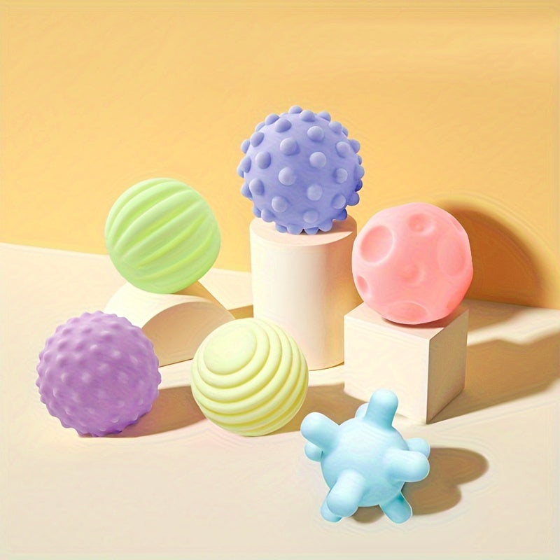 Set of 6 Soft Rubber Hand Grip Pinch Balls Stress Relief Toys for Cognitive and Chewing Therapy