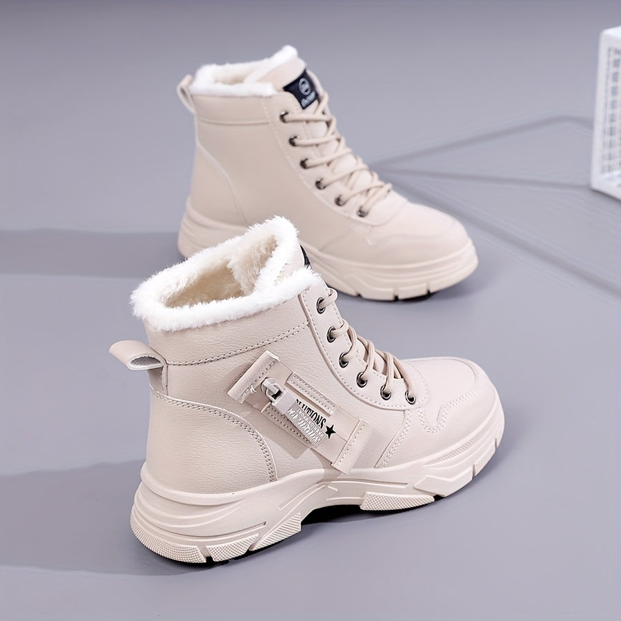 Women's Winter Insulated Military Snow Boots High-Top Ankle Support