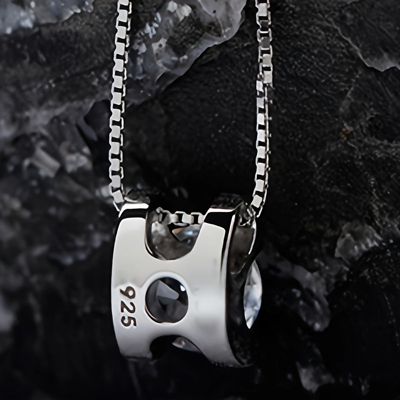 Vintage Boho uslubi 925 sterling kumush Moissanite pendant marjon - tasodifiy kiyim yoki sovg'a uchun nafis buyum.