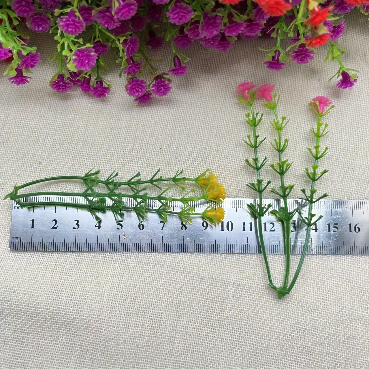 Flores artificiales 30 vibrantes de Gypsophila para manualidades, ramos y acuarios