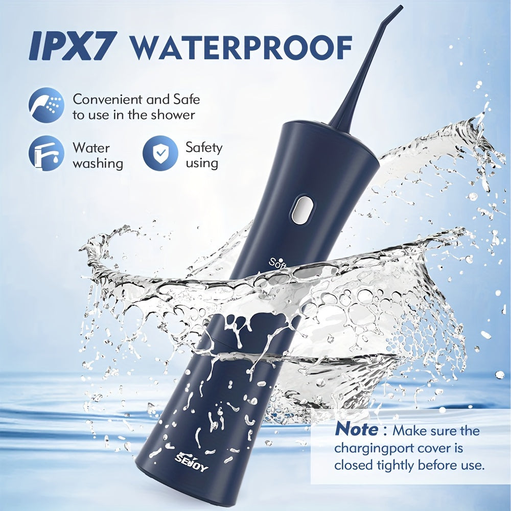 Hilo dental de agua inalámbrico con 3 modos, 6 boquillas de chorro, recargable por USB, batería de 1200mAh