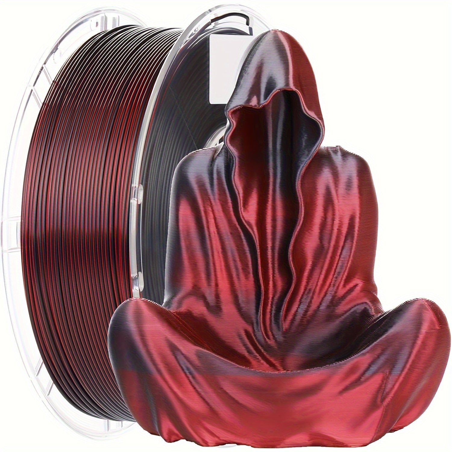 Red and Black Dual-Color PLA 3D Printer Filament 1kg Shiny Coextrusion