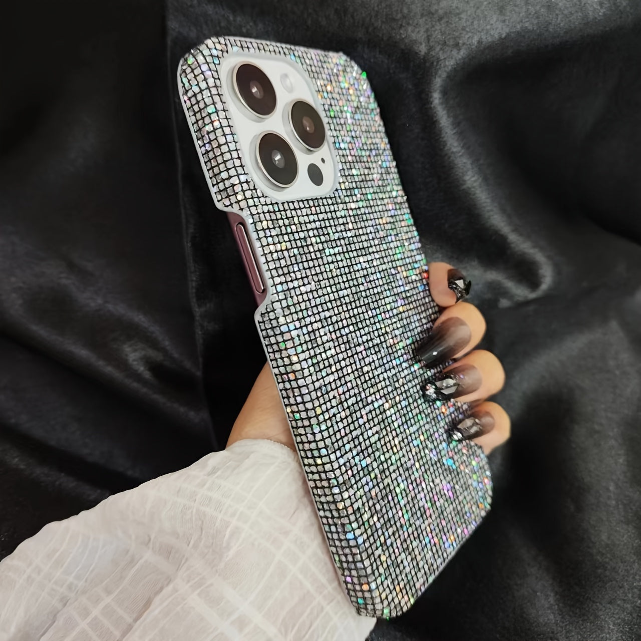 Black Glitter Anti-Drop Phone Case for iPhone Models 7-15