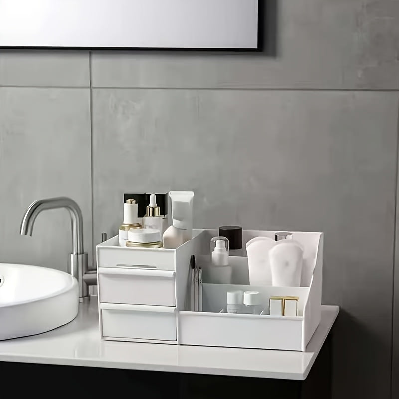 Yengil va elektr energiyasini talab qilmaydigan, makiyaj saqlash uchun tortmachali plastik kosmetik tashkilotchisi.