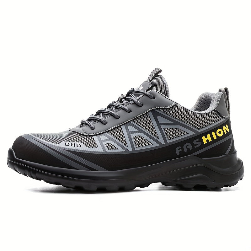 Men's Breathable Non-Slip Steel Toe Work Shoes Puncture Proof Fabric Rubber