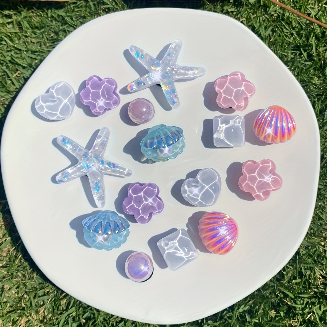 20pcs Starfish Shell Water Ripple Shoe Accessories for Sandals and Garden Shoes