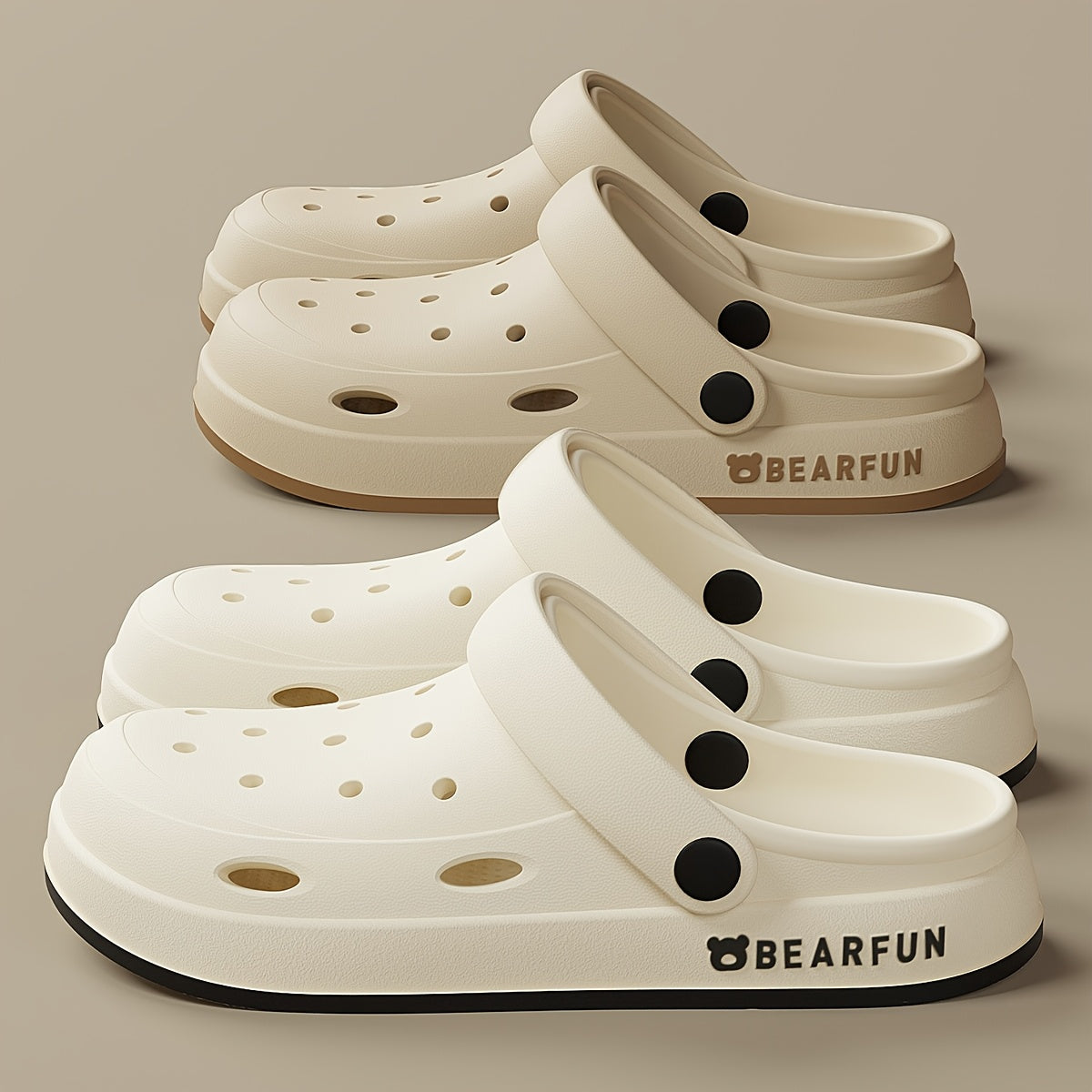 Women's White EVA Clog Sandals Lightweight Summer Beach Slippers