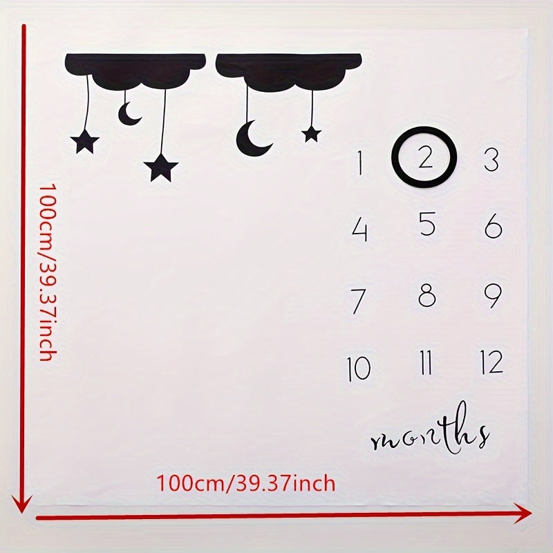 Baby Photography Blanket Soft Cotton Milestone Prop for Newborns and Monthly Photoshoots