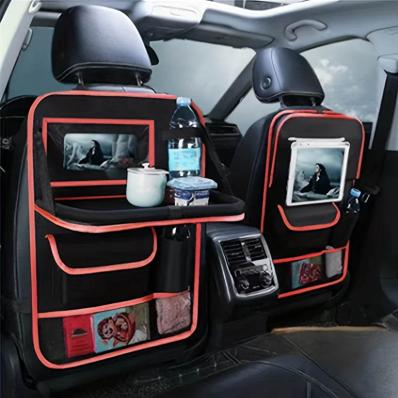 Universal Car Seat Organizer with Tablet Holder Foldable Storage Multi-Pocket