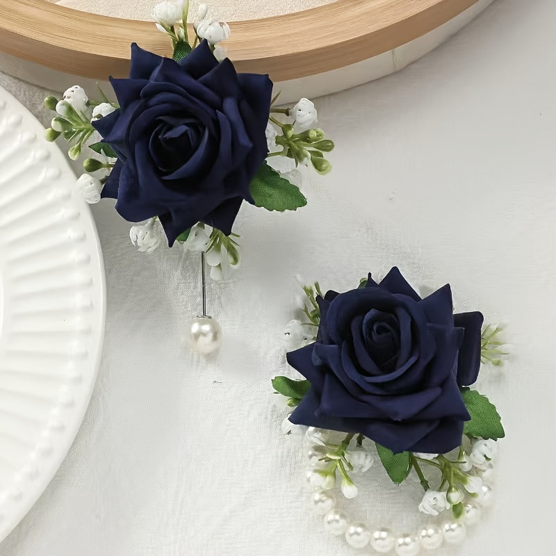 Wedding Accessories Wrist and Chest Flowers for Bridesmaids Groomsmen and Bride