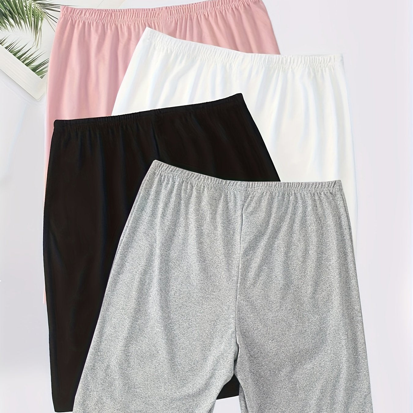Women Plus Lounge Shorts Soft Elastic Waist Comfortable Home Wear