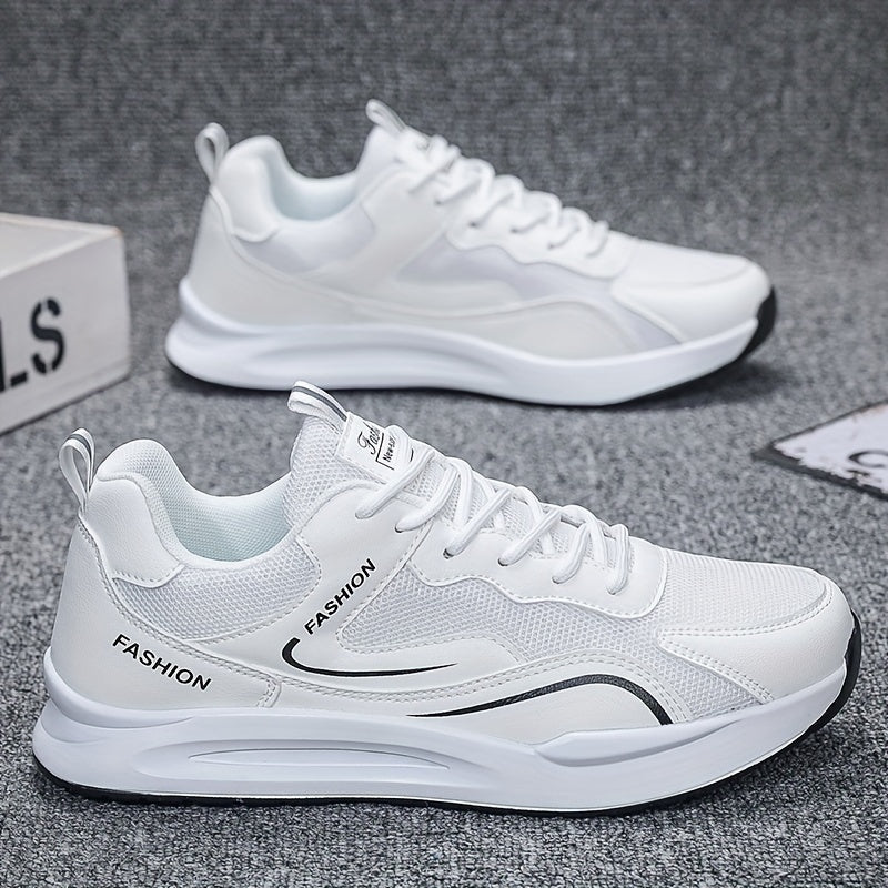 Men's Breathable Fabric Running Shoes Low Top Solid Color for Outdoor Workouts