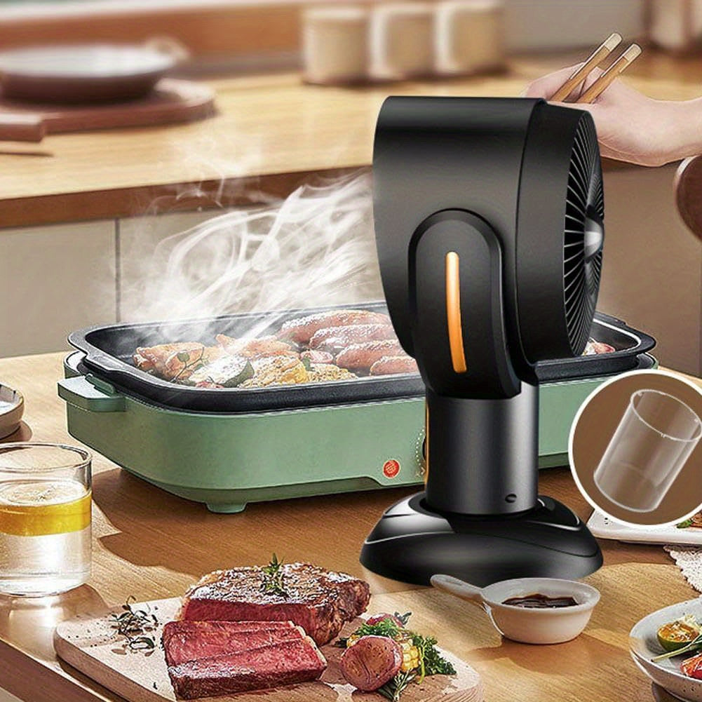 Compact USB rechargeable desktop range hood for hot pot BBQ grilling with lithium battery