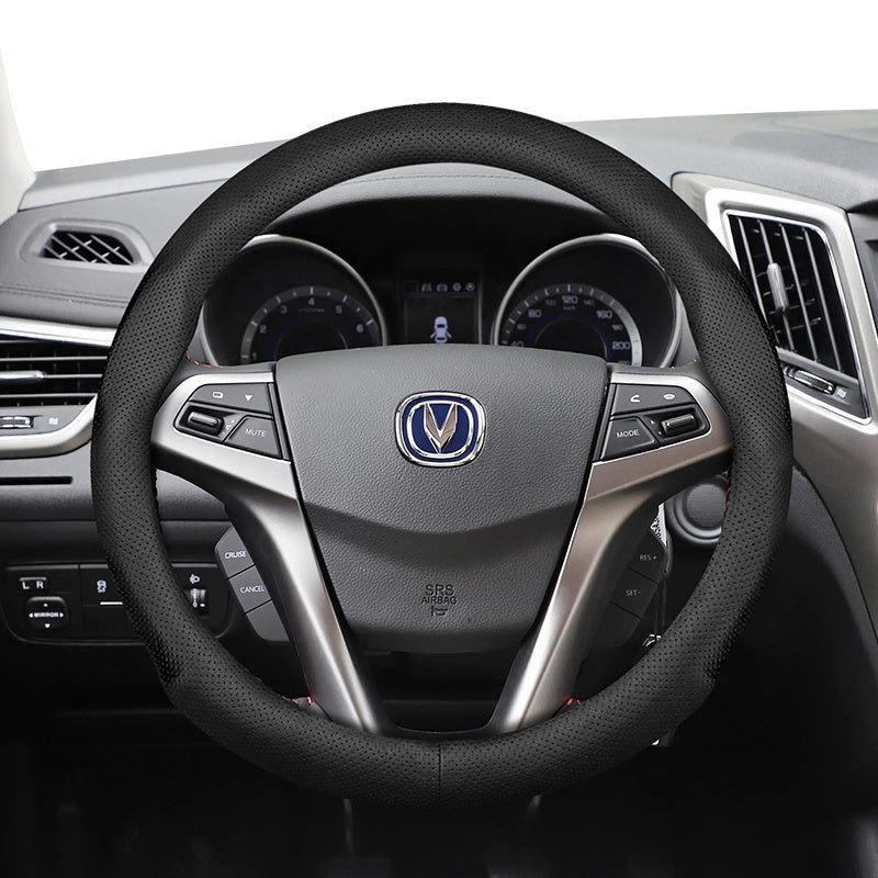Universal Breathable PU Leather Steering Wheel Cover for Cars Black Burgundy Brown