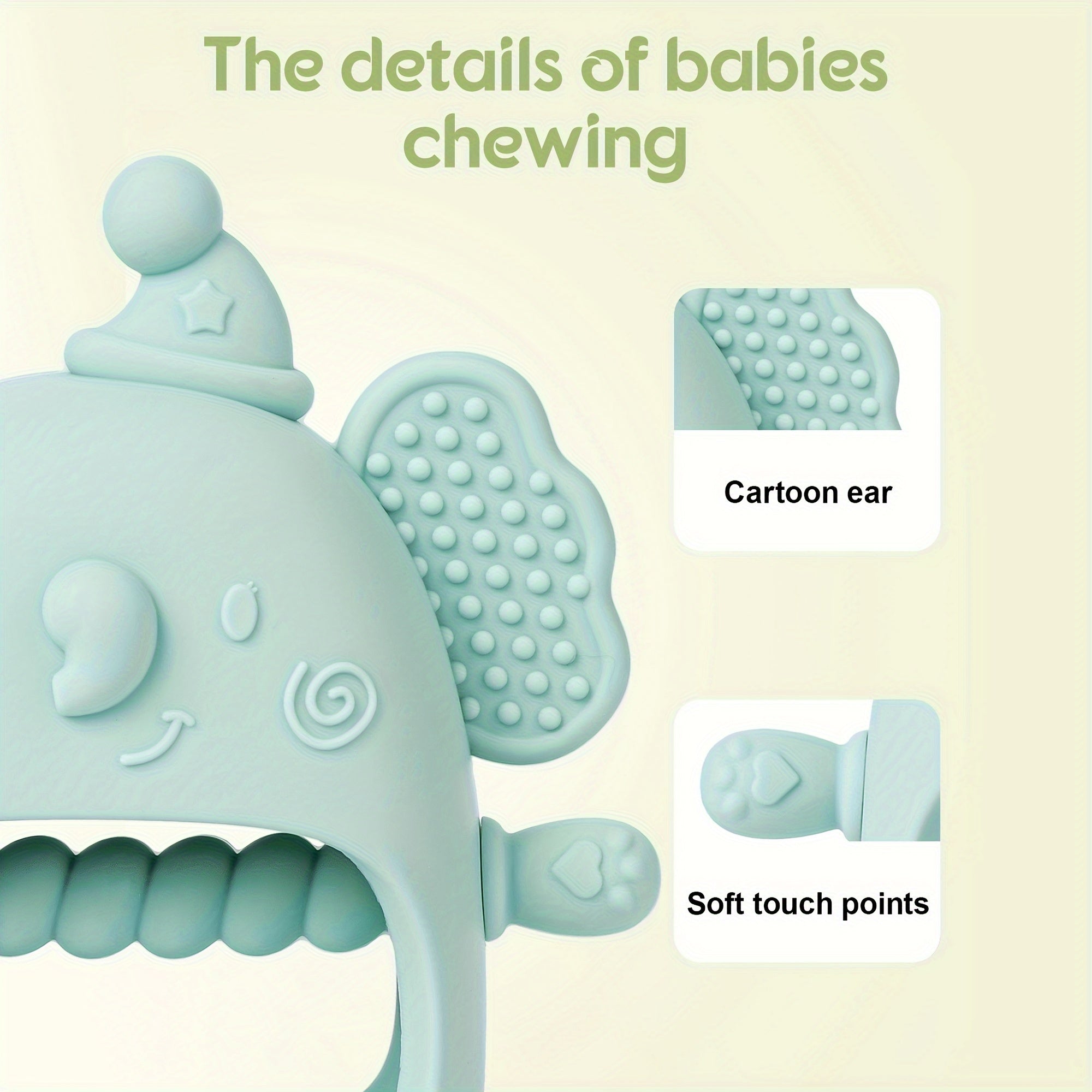 Силиконовая прорезыватель для малышей от 6 месяцев, без BPA, жевательная игрушка, ручной соска