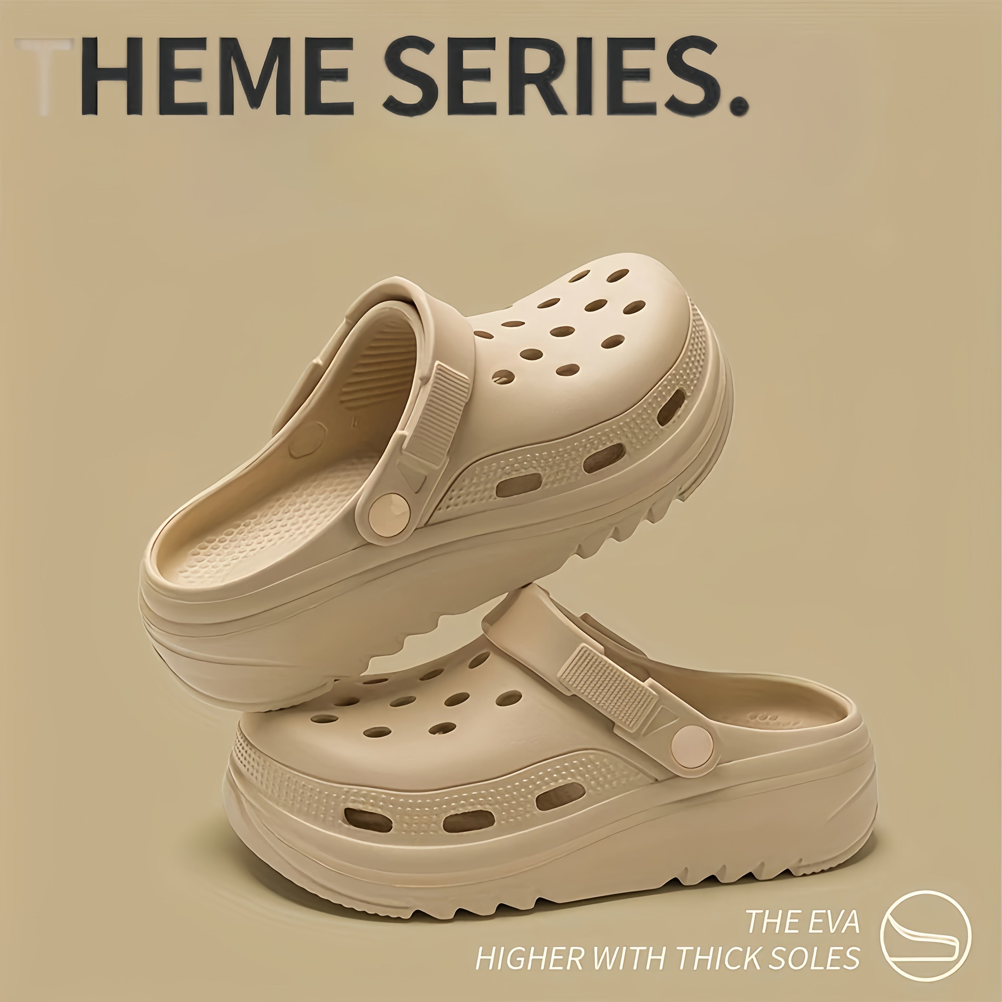 Women's EVA Platform Shoes Breathable Croc-Style Non-Slip Casual Footwear