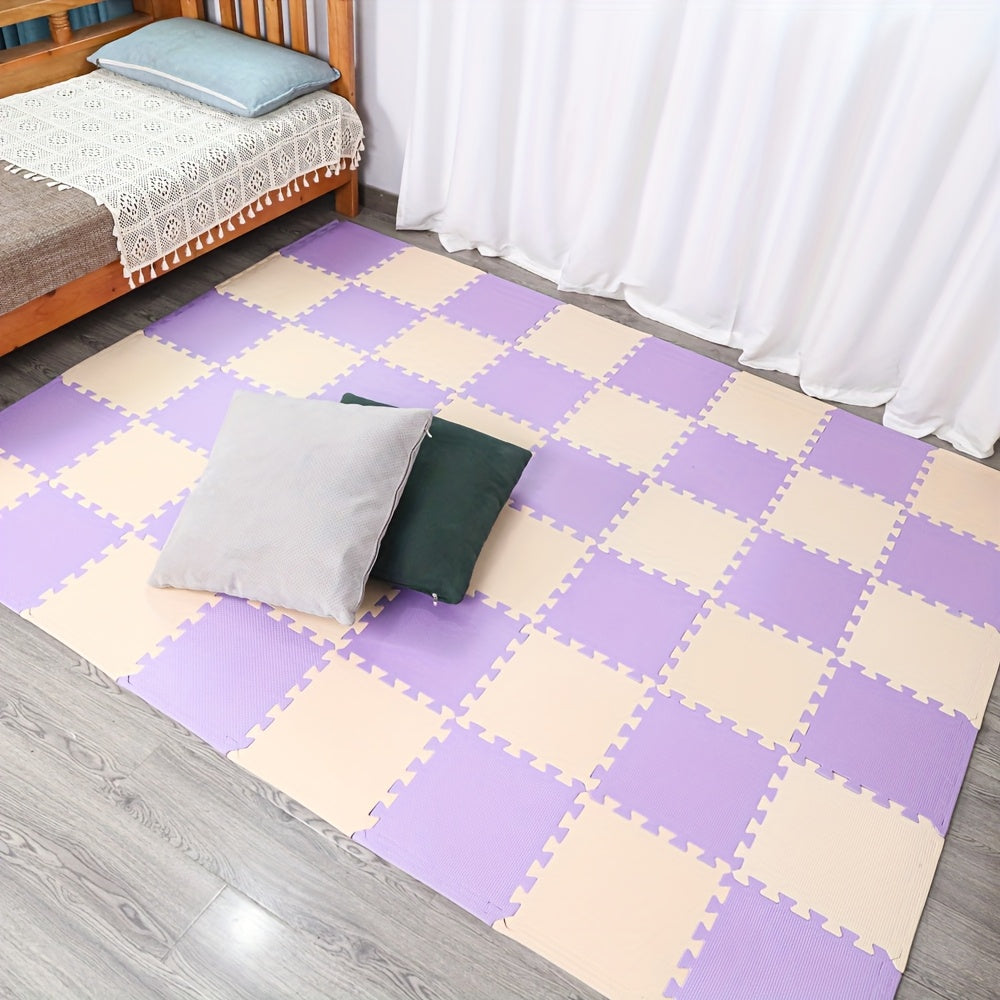 48 dona bir-biriga yopishadigan ko'pikli pol matosi 30.48cm, suv o'tkazmaydigan, sirpanmaydigan, ichki va tashqi foydalanish uchun mos